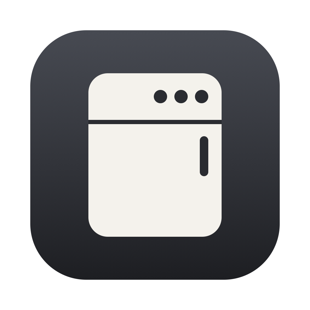 minibar app icon: a small fridge whose top door is a menu bar